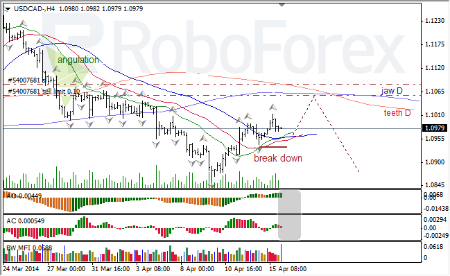 Анализ индикаторов Б. Вильямса для USD/CAD и NZD/USD на 16.04.2014