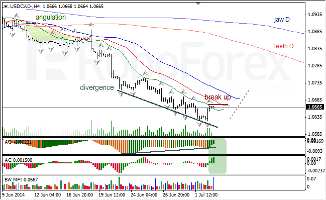 Анализ индикаторов Б. Вильямса для USD/CAD и NZD/USD на 03.07.2014