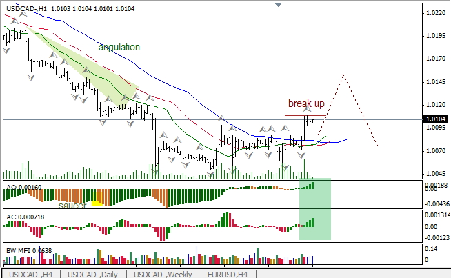 Анализ индикаторов Б. Вильямса для USD/CAD на 03.05.2013