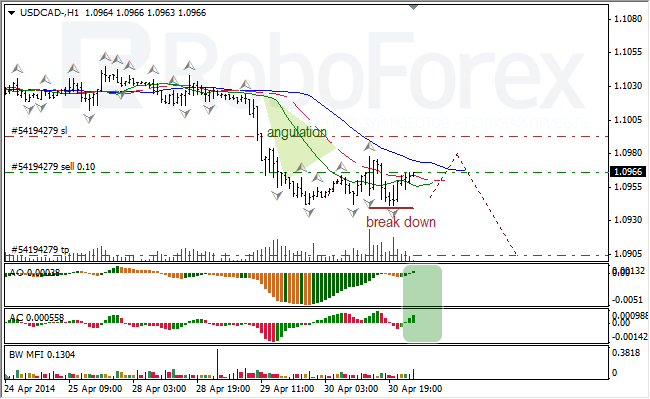 Анализ индикаторов Б. Вильямса для USD/CAD и NZD/USD на 01.05.2014