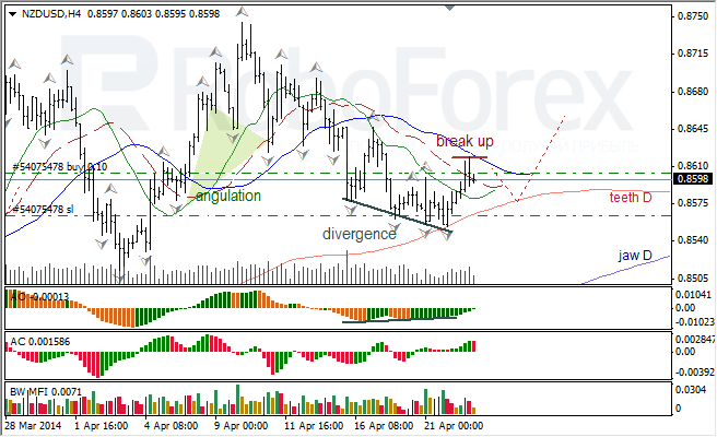 Анализ индикаторов Б. Вильямса для USD/CAD и NZD/USD на 23.04.2014