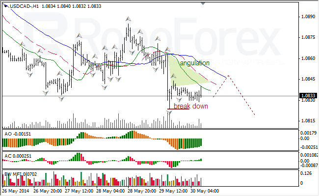 Анализ индикаторов Б. Вильямса для USD/CAD и NZD/USD на 30.05.2014