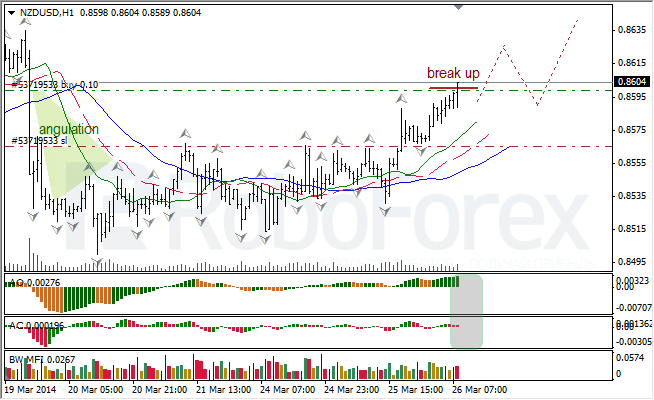 Анализ индикаторов Б. Вильямса для USD/CAD и NZD/USD на 26.03.2014 