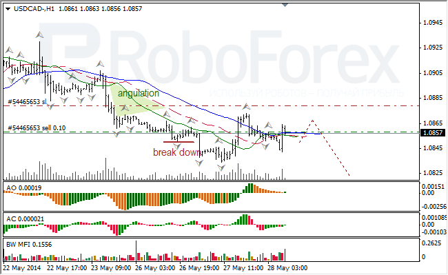 Анализ индикаторов Б. Вильямса для USD/CAD и NZD/USD на 28.05.2014