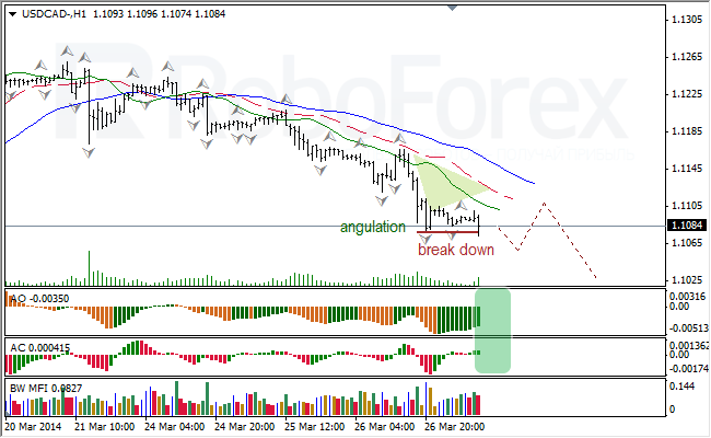 Анализ индикаторов Б. Вильямса для USD/CAD и NZD/USD на 27.03.2014 