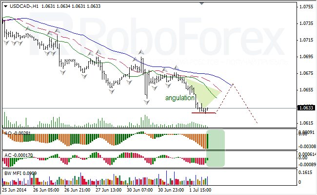 Анализ индикаторов Б. Вильямса для USD/CAD и NZD/USD на 02.07.2014