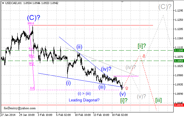 На распутье. Волновой анализ USD/CAD на 27.02.2014