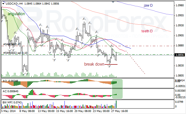 Анализ индикаторов Б. Вильямса для USD/CAD и NZD/USD на 28.05.2014