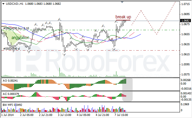 Анализ индикаторов Б. Вильямса для USD/CAD и NZD/USD на 08.07.2014