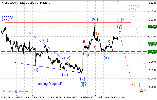 На распутье. Волновой анализ USD/CAD на 27.02.2014