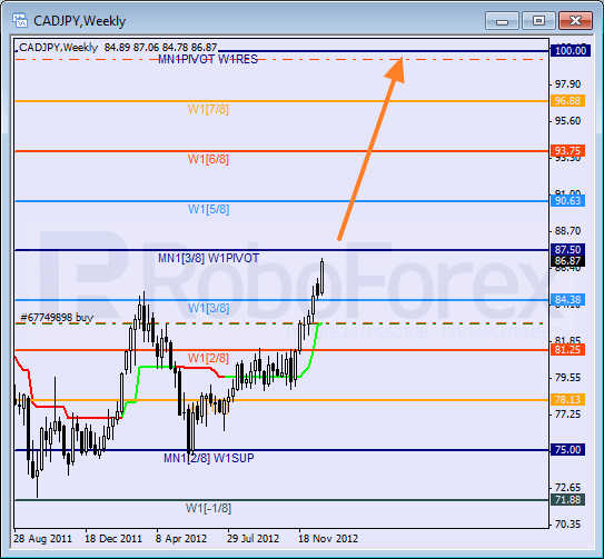 Анализ уровней Мюррея на 2013 год для пары CAD JPY  Канадский доллар к Иене